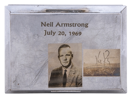 Neil Armstrong Vintage Silver Case Dated July 20, 1969